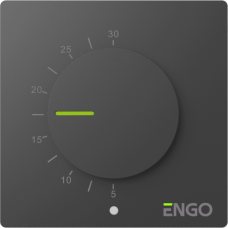Telpas termostats ENGO Simple, melns, 230V Telpas termostats ENGO Simple, melns, 230V