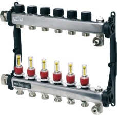 Silto grīdu kolektors SLQ S-HKV 1"x3/4"ā. 4-izv. Silto grīdu kolektors SLQ S-HKV 1"x3/4"ā. 4-izv.