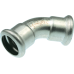 Inox ner.tēr. 45° līkums 15 mm i-i KAN-therm