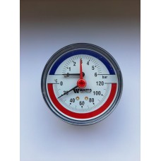 Termomanometrs TIM-80; 0-6bar/120*C; T1/2''; D80mm