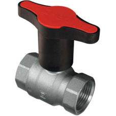 Lodveida krāns 1 1/4" ar sarkanu T-veida rokturi (