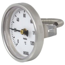 Bimetāliskais termometrs ar atperi D63mm 0-120°C