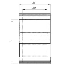 Regulējama apaļa caurule 310-400mm DW25/130