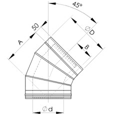 Līkums 45° DW25/130