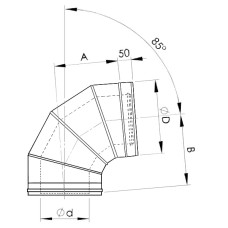 Līkums 85° DW25/150
