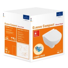 Villeroy&Boch O.Novo Compact Rimless sienas WC komplekts, SoftClose, balts