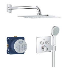Grohtherm SmartControl dušas komplekts ar augšējo dušu, iebūvējamu termostatu ar rokas dušu, hroms