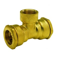 Misiņa T gabals PE caurulēm 20x1/2"ix20