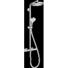 Crometta S 240 Showerpipe dušas sistēma ar termostatu 1jet/Crometta Vario, EcoSmart 9 l/min, hroms