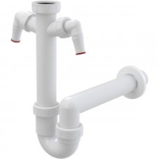 Cauruļsifons izlietnei A82-DN40 1"1/2 ar uzgriezni un 2 štuceriem