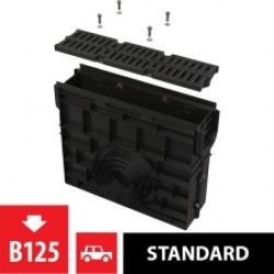 Smilšķērājs drenāžas kanālam AVZ104 ar plastikas rāmi, kompazītmariāla režģis B125