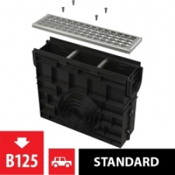 Smilšķērājs drenāžas kanālam AVZ102 ar plastikas rāmi, cinkotā tērauda režģis B125