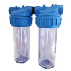 Filtra korpuss FP3 Duplex, 9 3/4"-3/4",dubults, stiprinājums, atslēga