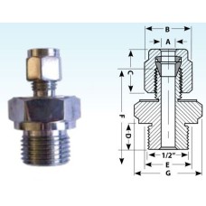 Kompres.vitne d=6mm, 1/2G,AISI316