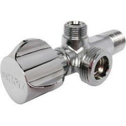 Kombinēts stūra aizbīdņa tipa ventīlis1/2"x3/4"x3/8" Herz