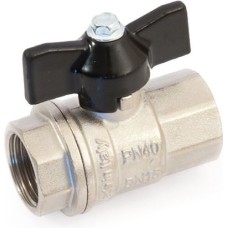 Lodveida ventilis i-i 1/2" 40 bar ar tauriņrokturi GF